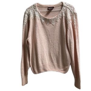 Vintage Raoul, Scoop Neckline, Long Sleeve, Beautifully Sweater,Lemonade Pink L